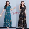 Váy nữ trung niên cho mẹ Họa Tiết V4b - Áo đầm kiểu thời trang cho người lớn tuổi trung tuổi U40 U50 đẹp giá rẻ Bigsize-thoitrangcenter