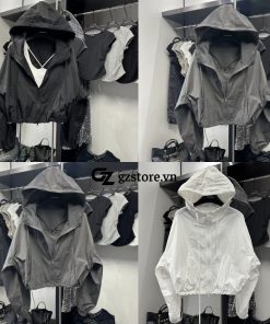 Áo khoác croptop form hàn quốc mặc được 2 mặt chất gió  mềm nhẹ thoáng mát hàng cao cấp chuẩn form nữ chống nắng gió 388-thoitrangcenter