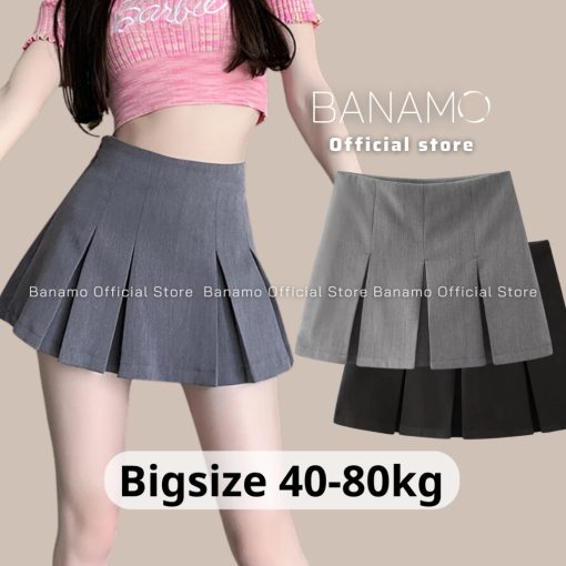 Chân váy nữ BIGSIZE Banamo Fashion chân váy ngắn xếp ly to 5913-thoitrangcenter