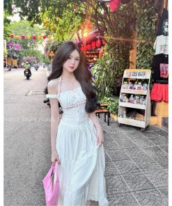 (HÀNG SẴN SL ÍT) VÁY MAXI PHỐI DÂY CARO MÙA HÈ 2024(ẢNH THẬT)-thoitrangcenter