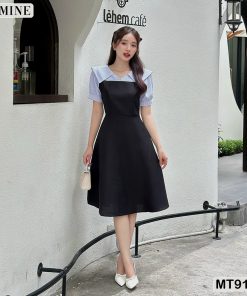 Đầm thiết kế cổ kiểu tay phồng dáng xoè BEMINE MT9103-thoitrangcenter