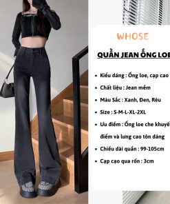 Quần bò nữ wash 3 màu SMOKE GREY dáng suông loe phong cách Retro Ulzzang 2024-thoitrangcenter