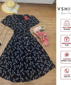 Váy hoa khuy thân bigsize (50kg đến 90kg) VSHIRT-thoitrangcenter