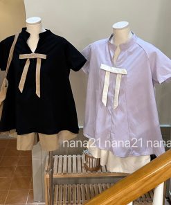 Set áo Babydoll đính nơ kèm quần A248 Nana Nana21 Nữ Woman-thoitrangcenter