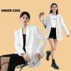 Áo Blazer Vest Nữ 1 lớp UNDERCOOL Dáng Suông Rộng Vải Trượt Kiểu Hàn Quốc - áo khoác mùa thu phong cách công sở AV01-thoitrangcenter