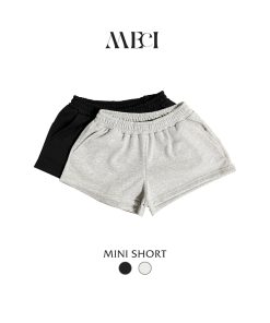 Quần Short Nỉ Nữ MECI Chất Liệu Chân Cua Cotton Form Baby Short 40kg - 60kg (Xám Trắng