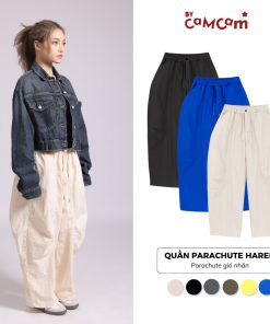 Quần Parachute Harem   Dáng Thụng Vintage Quần Dài Dễ Vận Động Nhật Bản-thoitrangcenter