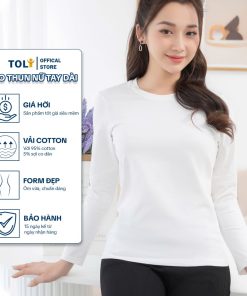 Áo thun tay dài nữ TOLI cổ tròn màu trơn