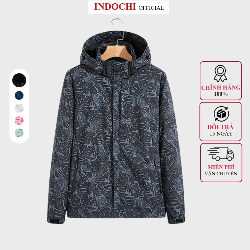 Áo khoác nam INDOCHI phối họa tiết cản gió cản bụi giữ ấm áo gió nam thể thao năng động - AKG005-thoitrangcenter