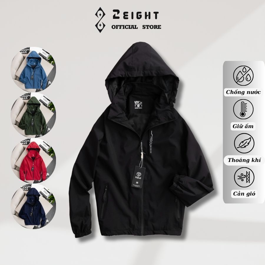 Áo khoác gió nam nữ chống nước 2 lớp có mũ mỏng nhẹ