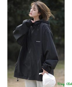 Áo khoác gió nam nữ có mũ cao cấp 2 lớp MAYBEOND chất liệu gió dù mềm chống nước chống nắng form rộng kiểu dáng uni-thoitrangcenter