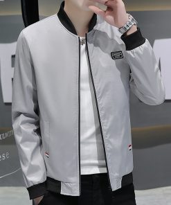 Áo khoác gió bomber nam ECOLLECT 2 lớp chống nước cản gió dày dặn phối logo da thời trang mùa thu đông - G15-thoitrangcenter