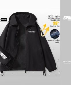 Áo Khoác Gió Nam Nữ Mũ Cao Cấp 2 Lớp PEABOO Mã Be Yourself In Hình Chống Nước Chống Nắng Form Rộng Kiểu Dáng Unisex-thoitrangcenter
