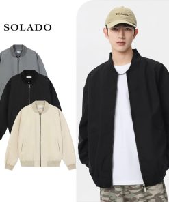 Áo Khoác Bomber Dù Hai Lớp Nam Nữ Chống Nước Cản Gió Có Túi Trong SOLADO BOMBER01-thoitrangcenter