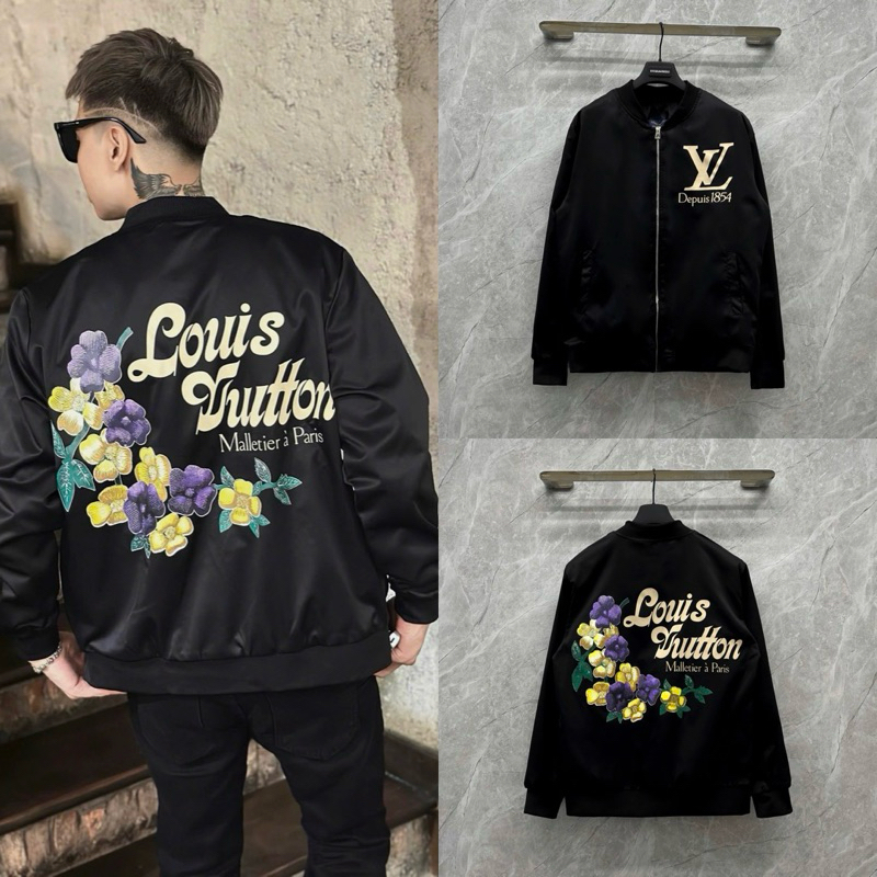 Áo khoác gió bomber nam nữ Eo Vì in logo ngực phối hoạ tiết chữ chùm hoa sau lưng 2 lớp boy phố-thoitrangcenter