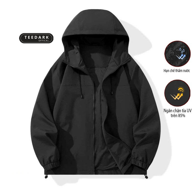 Áo Khoác Gió Nam Nữ Mũ Cao Cấp 2 Lớp By TEEDARK Kháng Nước Chống Nắng Form Rộng Kiểu Dáng Unisex-thoitrangcenter
