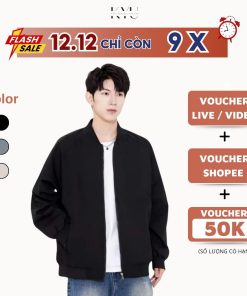 [Voucher 50K 12.12] Áo Khoác Bomber Dù Hai Lớp Nam Nữ Thu Đông Cản Gió Chống Tia UV-thoitrangcenter