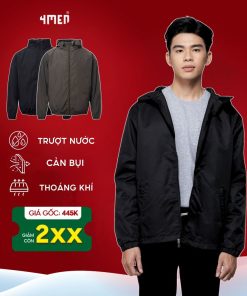 Áo khoác dù (gió) nam có nón 4MEN AK069 vải đẹp cao cấp