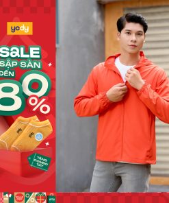 [Sale 70%] Áo khoác gió nam Yody cản bụi cản gió chống nước thể thao màu Cam AKM5041-thoitrangcenter