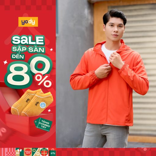 [Sale 70%] Áo khoác gió nam Yody cản bụi cản gió chống nước thể thao màu Cam AKM5041-thoitrangcenter