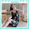 Váy ngủ nữ 2 dây dễ thương big size chất cotton cao cấp có đệm ngực đuôi xếp li kèm bịp mắt VNN02-thoitrangcenter