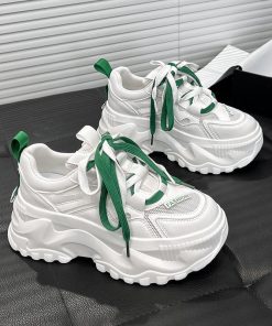 (SẴN LOẠI 1) Giày thể thao nữ 7cm Thoáng khí dây màu Kiểu dáng hàn quốc-thoitrangcenter