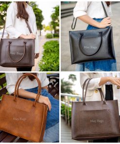 Túi xách nữ cao cấp Lindy túi đựng laptop 15.6 inch dáng công sở da mềm đẹp của May Bags-thoitrangcenter