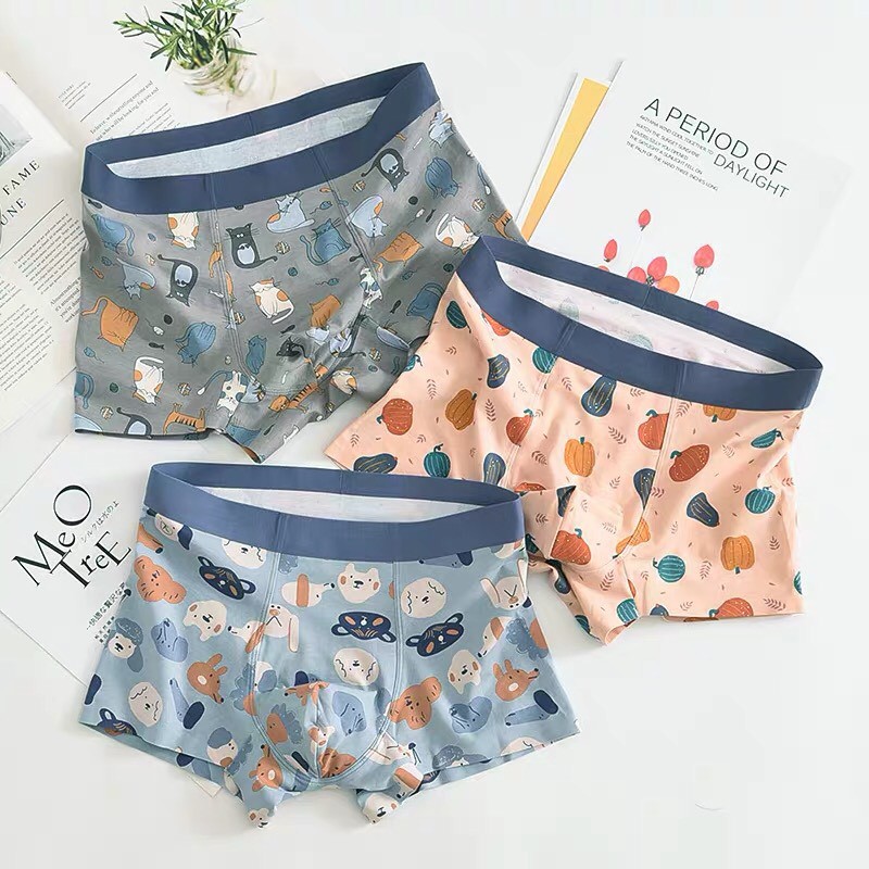 QUẦN LÓT NAM - BOXER Họa Tiết Dễ Thương - Vải Su Ép Xịn Không Đường May-thoitrangcenter