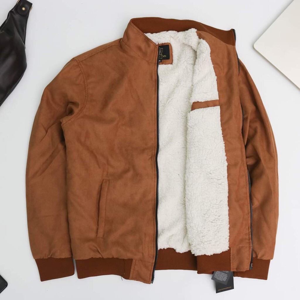 Áo Khoác Nam Da Lộn Lót Lông Cừu Dài Tay Hàng Việt Nam Chất Lượng Cao Thời Trang DYACI AK10-thoitrangcenter