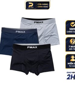 Combo 3 quần lót BOXER nam vải lụa lỗ kim Icy tự nhiên 100% thoáng khí co giãn cao cấp - PMAX-thoitrangcenter