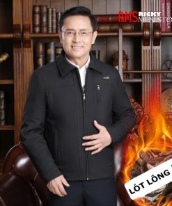 Áo Khoác Trung Niên Nam Cao Cấp - Áo Khoác Cho Bố Lót Lông Dày Dặn Kéo Khóa-thoitrangcenter