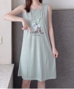 Váy ngủ có đệm ngực váy mặc ở nhà mùa hè dễ thương ngọt ngào phong cách Hàn Quốc-thoitrangcenter