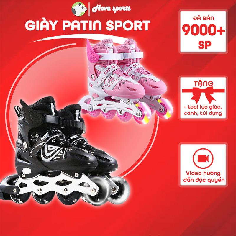 Giày patin trượt Sport dành cho trẻ em người lớn có thể điều chỉnh to nhỏ batin batanh tặng cánh-thoitrangcenter