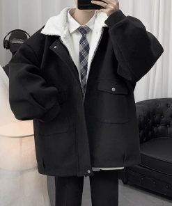 Áo khoác unisex ⚡  ̀     ̂́  ⚡ Chất dạ lì có lót lông cừu bên trong