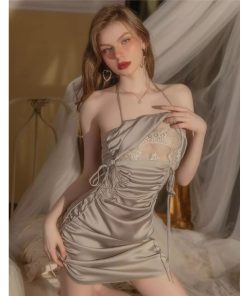 Bộ Đồ Ngủ Ren Nữ Sling Váy Ngủ Tinh Tế Homewear-thoitrangcenter