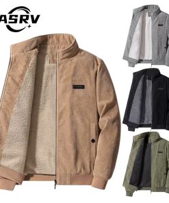 Asrv Áo khoác vải nhung lót lông cừu dày mùa thu đông ấm áp Giải trí Áo khoác rộng quá khổ-thoitrangcenter