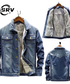 Asrv áo khoác denim dày lót lông cừu mùa đông áo khoác ấm áp-thoitrangcenter