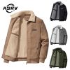 Asrv Cashmere Áo khoác nam thông thường Mùa đông mới Áo khoác vải nhung lót lông cừu dày-thoitrangcenter
