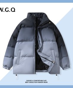 [W.G.Q] Áo khoác bông mùa đông Áo khoác bông nam cổ đứng màu gradient-thoitrangcenter
