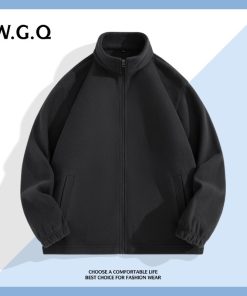[W.G.Q] Áo Jacket Áo khoác nam phong cách Hàn Quốc mẫu mới Áo Khoác Cổ Đứng Giữ ấm đơn giản-thoitrangcenter