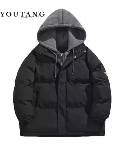 YOUTANG Áo Hoodie cotton Dáng Rộng Giữ Ấm Mùa Đông Thời Trang Cho Nam Nữ-thoitrangcenter