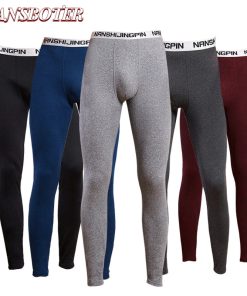 Quần legging nam LANSBOTER Thu Đông Ấm Áp Ôm vừa vặn Đức Nhung Liền Mạch Co Giãn Giữa Eo Quần Lót Giữ Nhiệt-thoitrangcenter