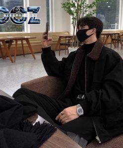 Dichuangzhe Áo khoác nam mùa đông dày cổ áo lông rộng cổ điển hàng đầu-thoitrangcenter