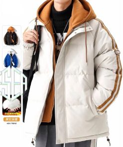 Esea Áo Khoác Dày Dặn Dáng Rộng Giả Hai Mảnh Có Mũ Trùm Đầu Phong Cách retro Mỹ Giản Dị Ấm Áp Mùa Đông Thời Trang Thường Ngày Dành Cho Nam Và Nữ-thoitrangcenter