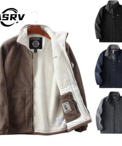 Asrv Áo khoác lông cừu cực lót lông cừu dày mùa thu đông ấm áp Giải trí Áo khoác rộng quá khổ-thoitrangcenter