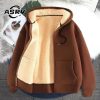 Áo len có mũ trùm đầu ASRV Lambswool Nam Thu Đông Nhung Đệm dày Top Loose-thoitrangcenter