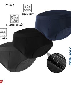 Quần Lót BRIEF Nam Vải Cotton Thun Lạnh Lưới Lỗ Cao Cấp Màu Đen Xám Trơn Sịp Tam Giác Xì Lip Sì NATO-thoitrangcenter