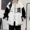 Aokong Đồng phục bóng chày Mỹ nam dáng rộng côn đồ đẹp trai đường phố cao cấp thường ngày áo khoác đại học gió chữ hàng đầu quần áo-thoitrangcenter
