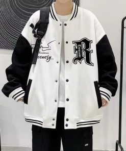 Aokong Đồng phục bóng chày Mỹ nam dáng rộng côn đồ đẹp trai đường phố cao cấp thường ngày áo khoác đại học gió chữ hàng đầu quần áo-thoitrangcenter