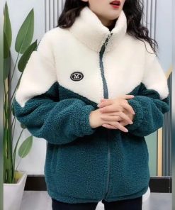 Xiao Winter Ấm Áp Áo Khoác Nữ Áo Khoác Cotton Đệm Lông Cừu Dày Cổ Đứng Dây Kéo Thu Đông Áo Khoác Nữ Cao Cấp Mặc MC Phù Hợp Với-thoitrangcenter